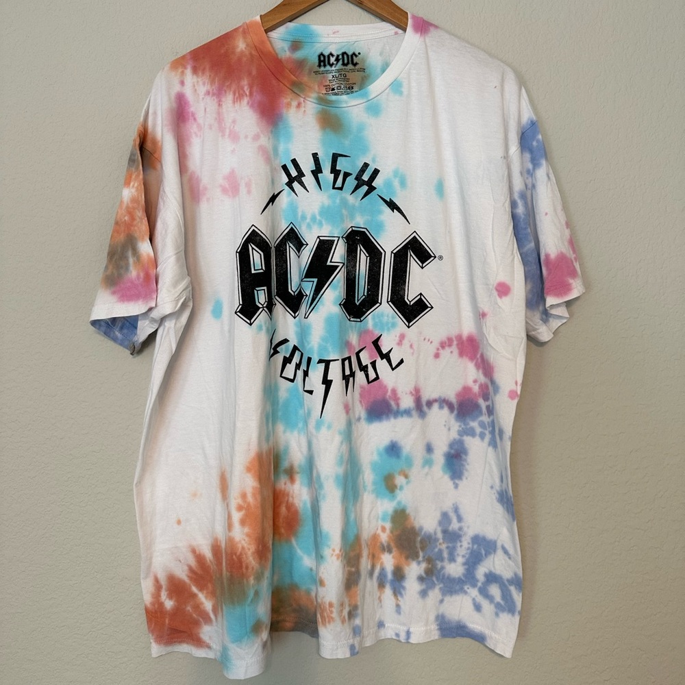 🆕 AC/DC Oversized Tie Dye Tee Size XL